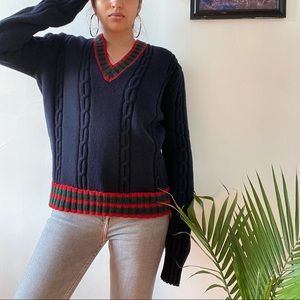 GUCCI CABLE KNIT SWEATER with web